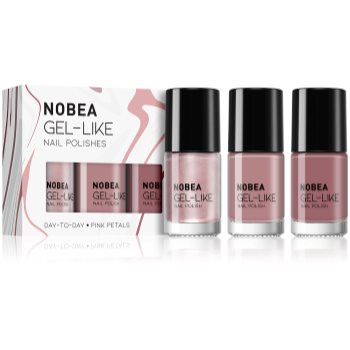NOBEA Day-to-Day 3-Piece Gel-like Nail Polish set set de lacuri de unghii Pink Petals - imagine 2